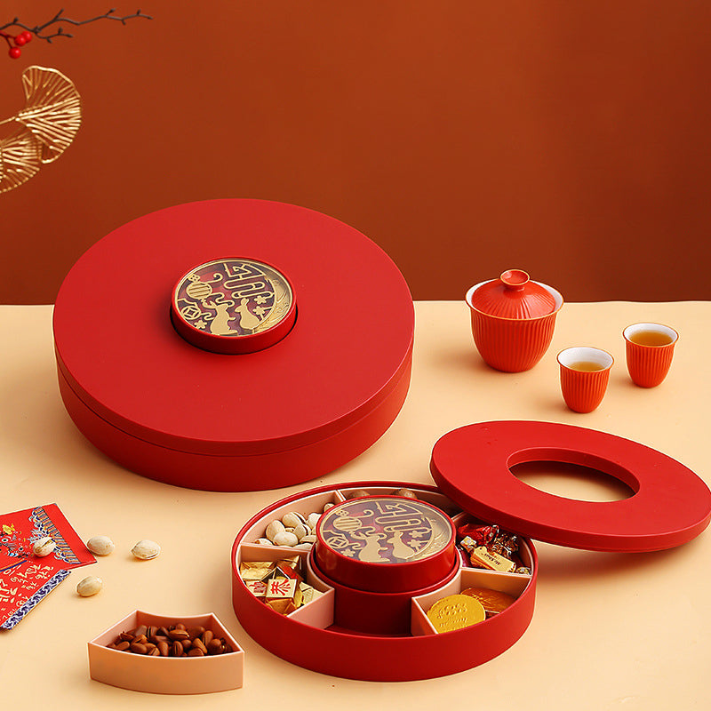 New Year With Lid Compartmentalized Candy Tray Candy Box