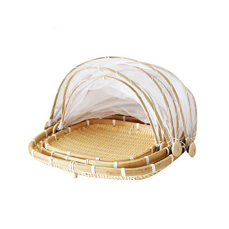 Handmade Bamboo Basket Steamed Bread Basket Bamboo Dustpan