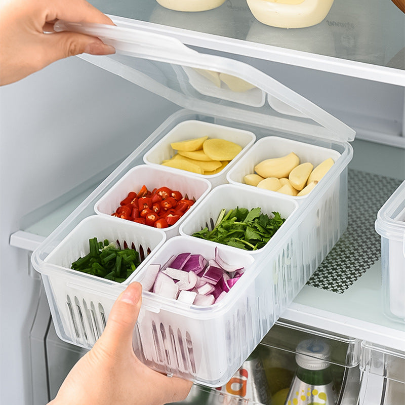 Simple and Convenient Preservation Box with Lid Divided Refrigerator Preservation Box Fruit and Vegetable Food Box