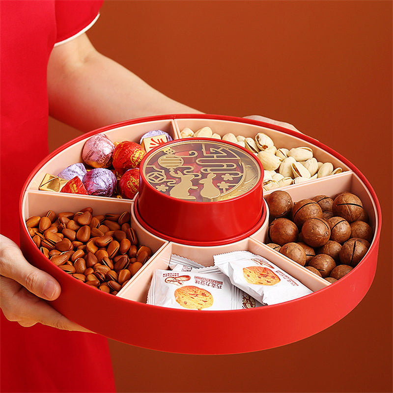 New Year With Lid Compartmentalized Candy Tray Candy Box