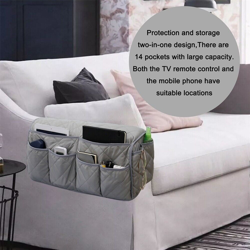 Sofa armrest storage bag