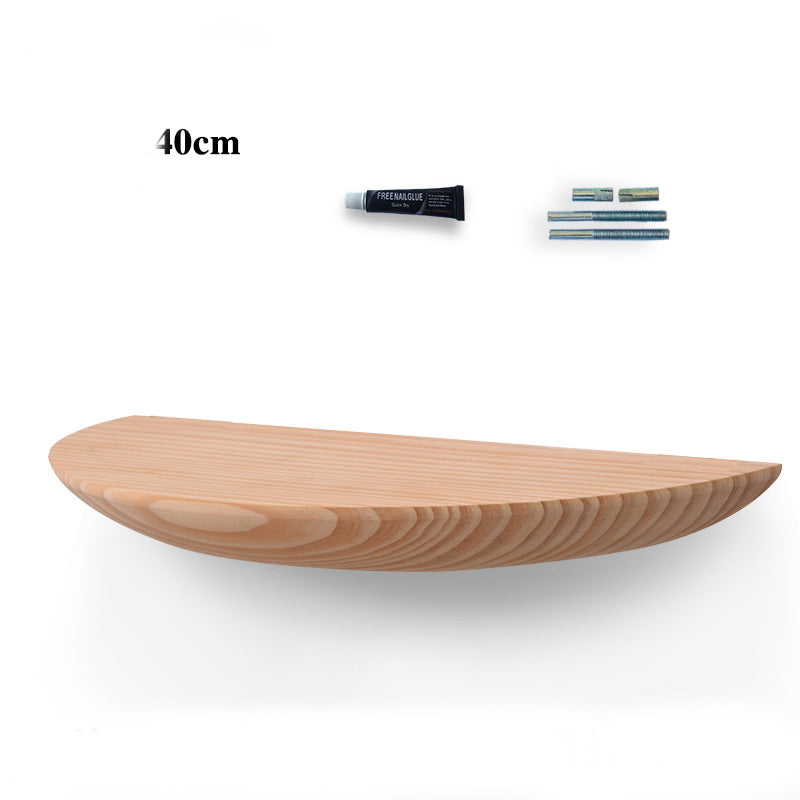 Wooden Semicircle Wall Shelf Background