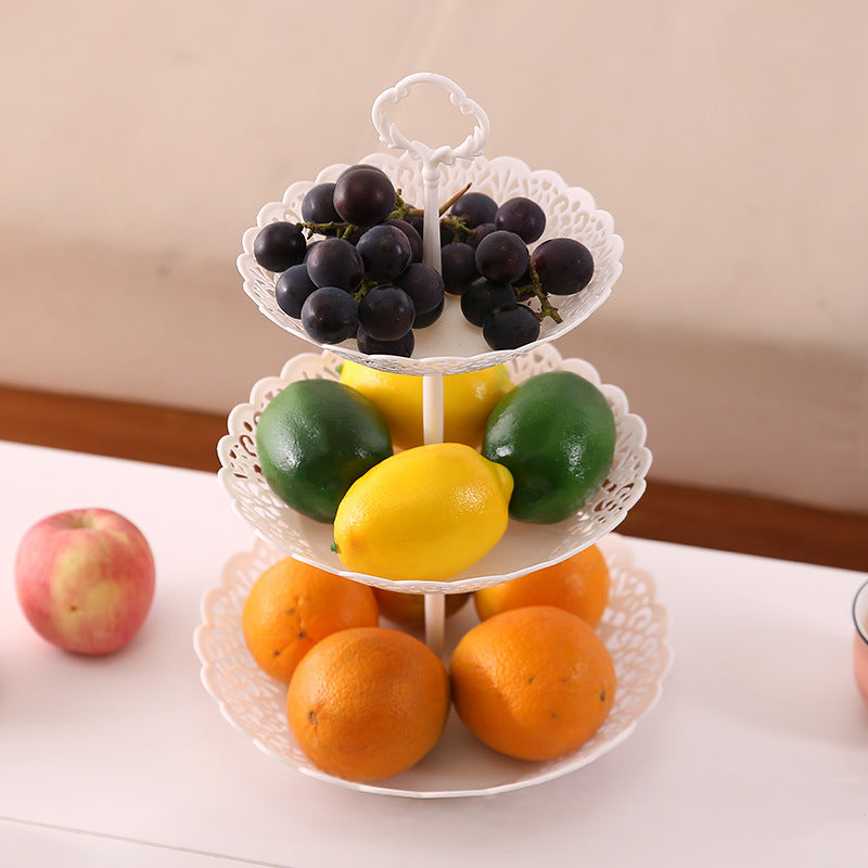 Three-Layer Platter for Fruits and Snacks