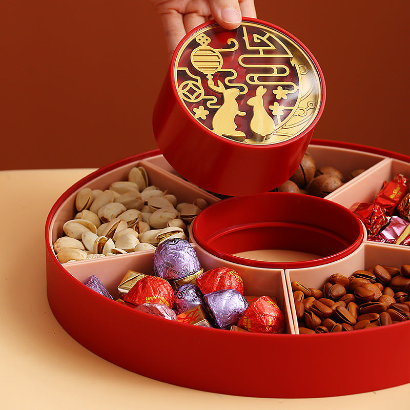 New Year With Lid Compartmentalized Candy Tray Candy Box