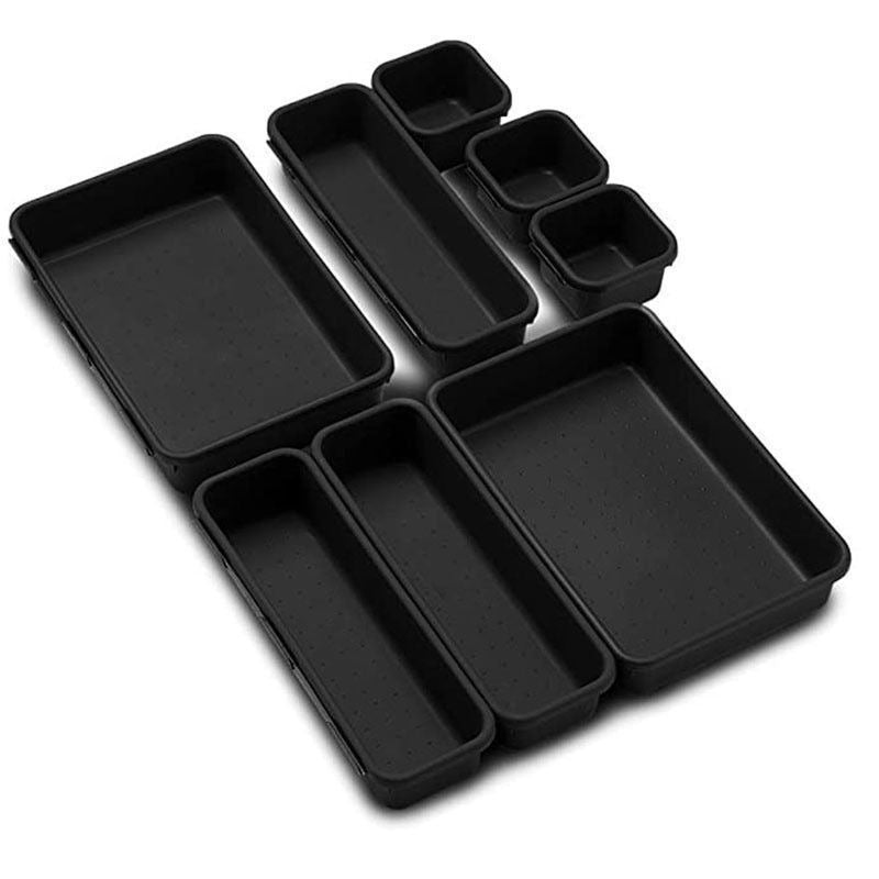 8pcs/set Multipurpose Adjustable Drawer Organizer Trays