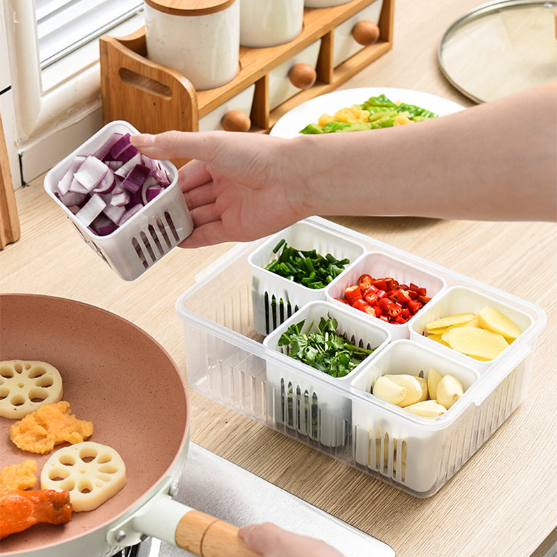 Simple and Convenient Preservation Box with Lid Divided Refrigerator Preservation Box Fruit and Vegetable Food Box