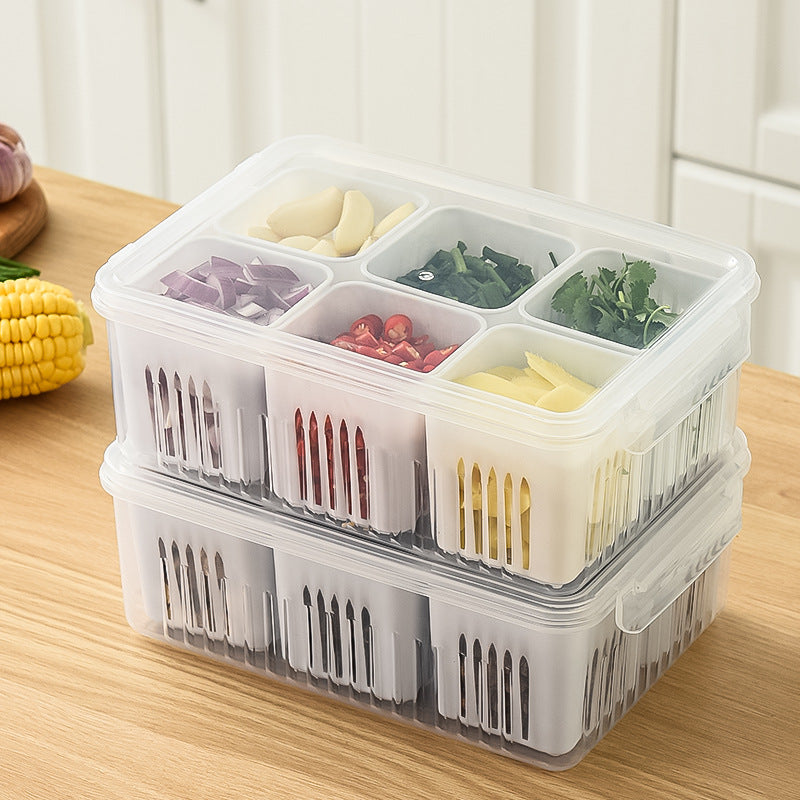 Simple and Convenient Preservation Box with Lid Divided Refrigerator Preservation Box Fruit and Vegetable Food Box