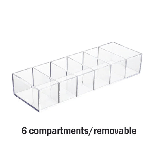 Transparent Cosmetic Storage Box with Detachable Dividers