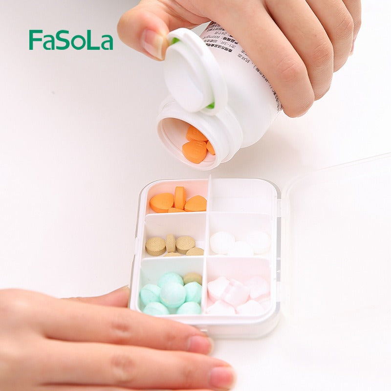 Mini Six-Compartment Pill Box Sealed Moisture-Proof