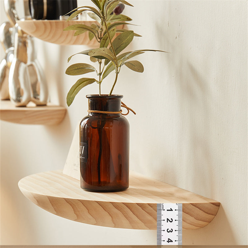 Wooden Semicircle Wall Shelf Background