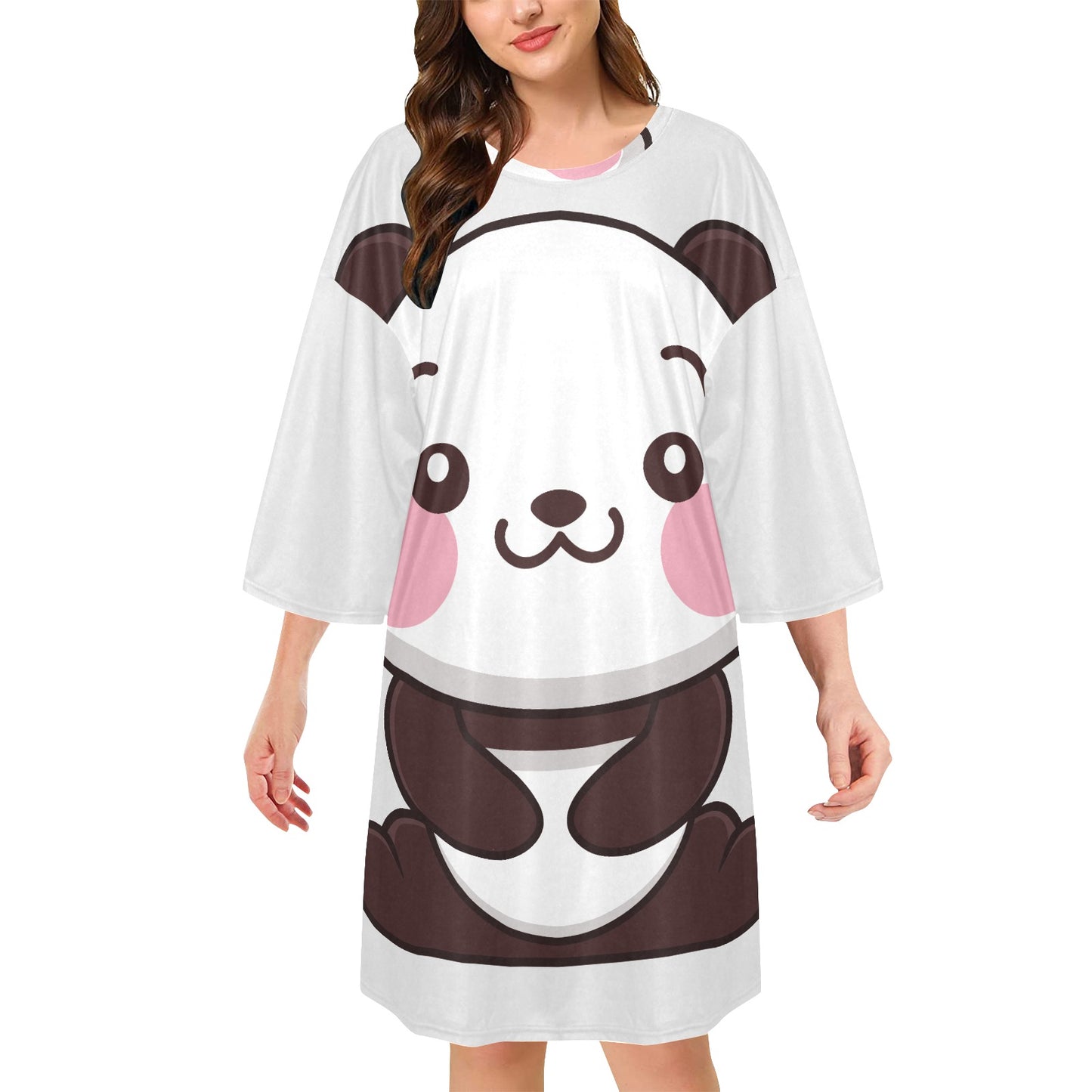 Cute Panda Women's Oversized Sleep Tee (T74)