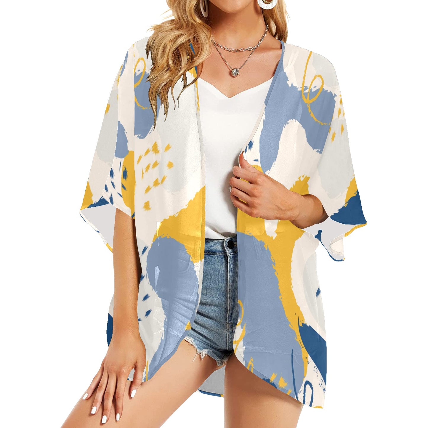 Women's Kimono Chiffon Cover Up (H51)